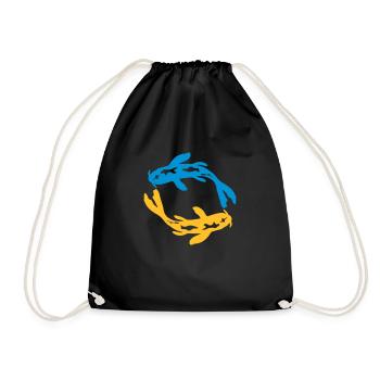 Design Nishikigoi Koi Circle - Drawstring Bag - black - Front