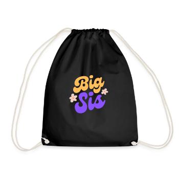 BIG SIS - Große Schwester | Geschwister | Sister - Turnbeutel - Schwarz - Vorne