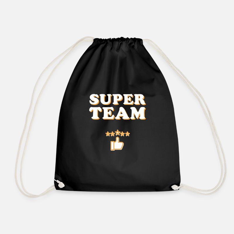 Super team, team + bachelor party - Drawstring Bag - black