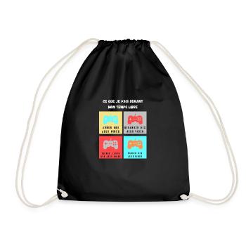 ce que je fais durant mon temps libre jeux vidéos - Sac de sport léger - noir - Devant