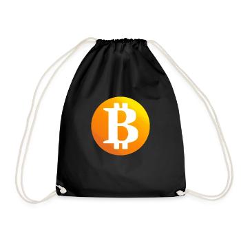 Bitcoin Logo Orange - Turnbeutel - Schwarz - Vorne