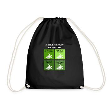 ce que je fais durant mon temps libre tortue - Sac de sport léger - noir - Devant