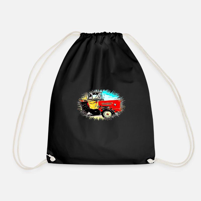 Tractor - Drawstring Bag - black