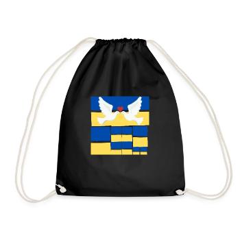 Frieden Friedenstaube auf der Ukrainischen Flagge - Turnbeutel - Schwarz - Vorne