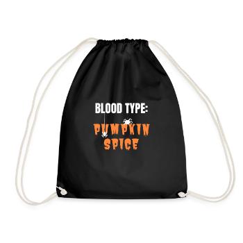Blood Type Pumpkin Spice - Drawstring Bag - black - Front