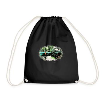 Tractor - Drawstring Bag - black - Front