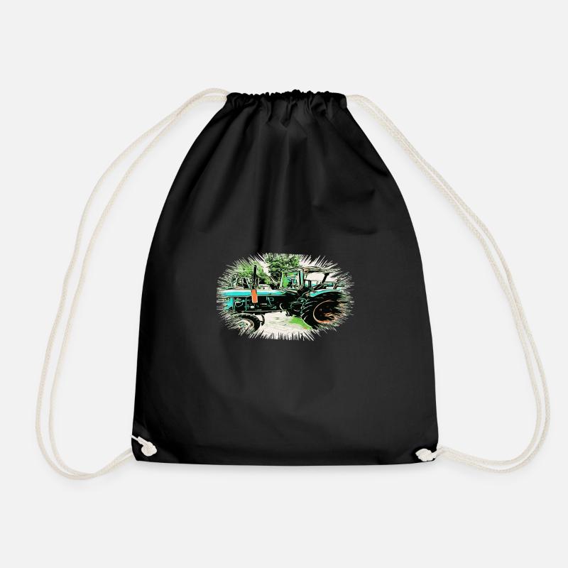 Tractor - Drawstring Bag - black