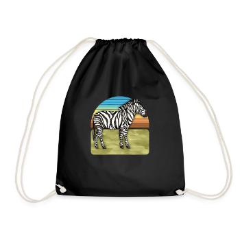 Zebra - Turnbeutel - Schwarz - Vorne