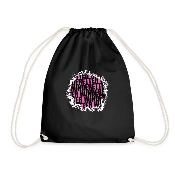 geschenkidee doggie cool umweltschutz - Turnbeutel - Schwarz - Vorne