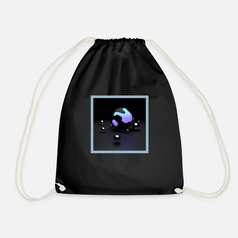 Illuminated Balls Square - Drawstring Bag - black