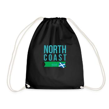 north coast 500 scotland - Drawstring Bag - black - Front