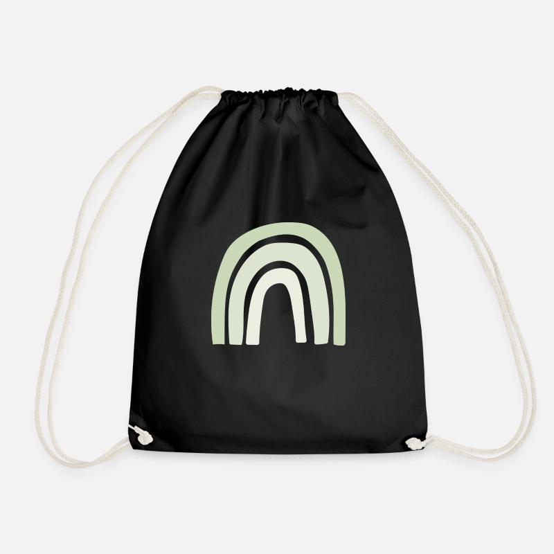 Green rainbow - Drawstring Bag - black