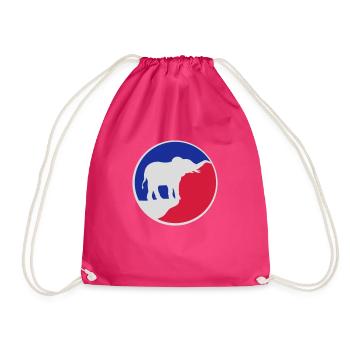 Elephant Silhouette Cliff Moon - Drawstring Bag - fuchsia - Front