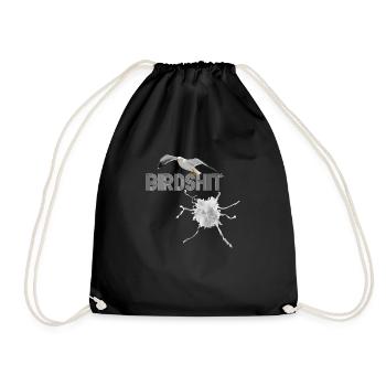 Birdshirt -ROBHILLPRODUCTIONS - Drawstring Bag - black - Front