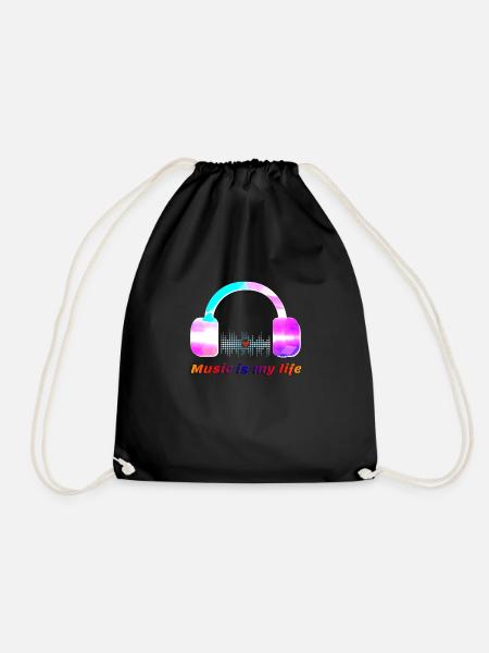 Music is my life - Turnbeutel - Schwarz