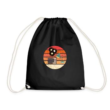 vintage life vie retro - Sac de sport léger - noir - Devant