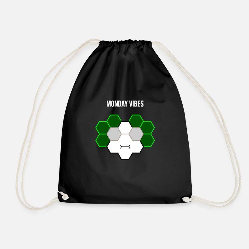 Monday vibes... it's Monday again - Drawstring Bag - black