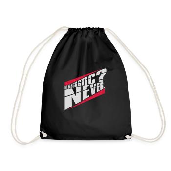 me sarcastic never quote - Drawstring Bag - black - Front