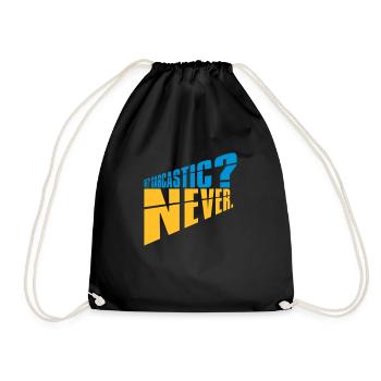 me sarcastic never quote - Drawstring Bag - black - Front