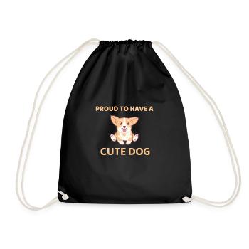 Fier d’avoir un chien mignon - Sac de sport léger - noir - Devant