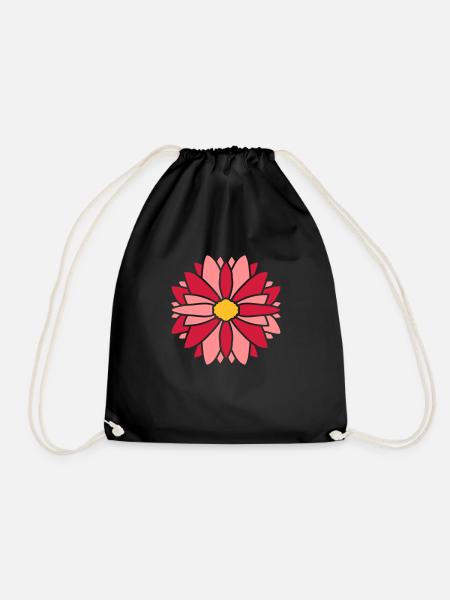 Rote Hübsche Blume Design - Turnbeutel - Schwarz
