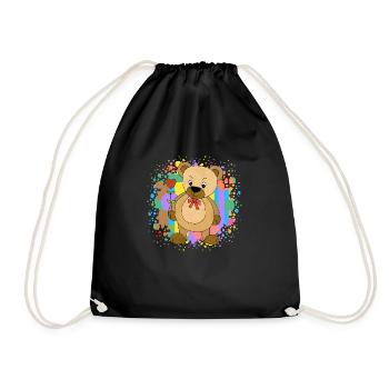 Teddy bear - Drawstring Bag - black - Front
