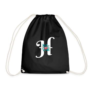 lettre H fleuris - Sac de sport léger - noir - Devant