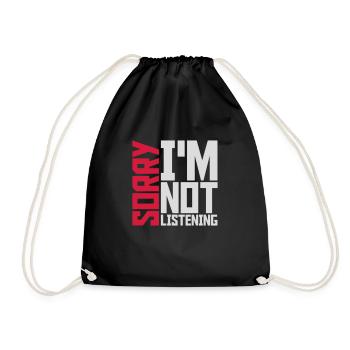 désolé de ne pas écouter - Sac de sport léger - noir - Devant