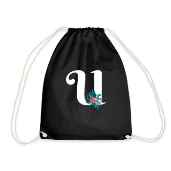 lettre U fleuris - Sac de sport léger - noir - Devant
