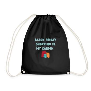 Shopping addict| Black Friday - Drawstring Bag - black - Front