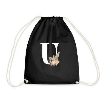 lettre U fleuris - Sac de sport léger - noir - Devant
