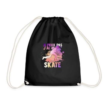 j'peux pas j'ai skate - Skateboard watercolor - Sac de sport léger - noir - Devant