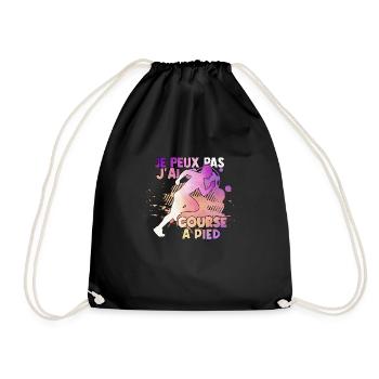 Je Peux Pas J ai course a pied water color - Sac de sport léger - noir - Devant