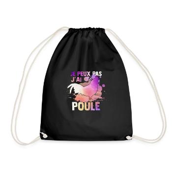 je peux pas j'ai poule watercolor - Sac de sport léger - noir - Devant