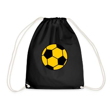Fußball Ball - Turnbeutel - Schwarz - Vorne