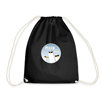Moin Moin Seagulls - Drawstring Bag - black - Front