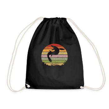 Mosasaurus Retro Vintage Dino - Drawstring Bag - black - Front