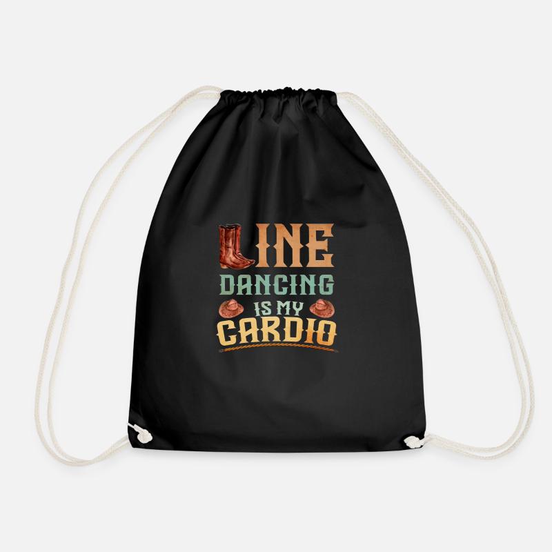Line Dancing is my Cardio - Turnbeutel - Schwarz