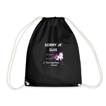Je suis une magnifique licorne - Sac de sport léger - noir - Devant