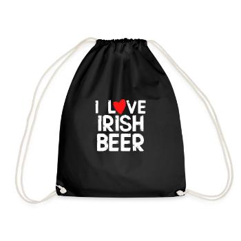 I love Irish beer - Drawstring Bag - black - Front