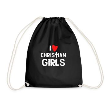 j'adore les filles chrétiennes - Sac de sport léger - noir - Devant