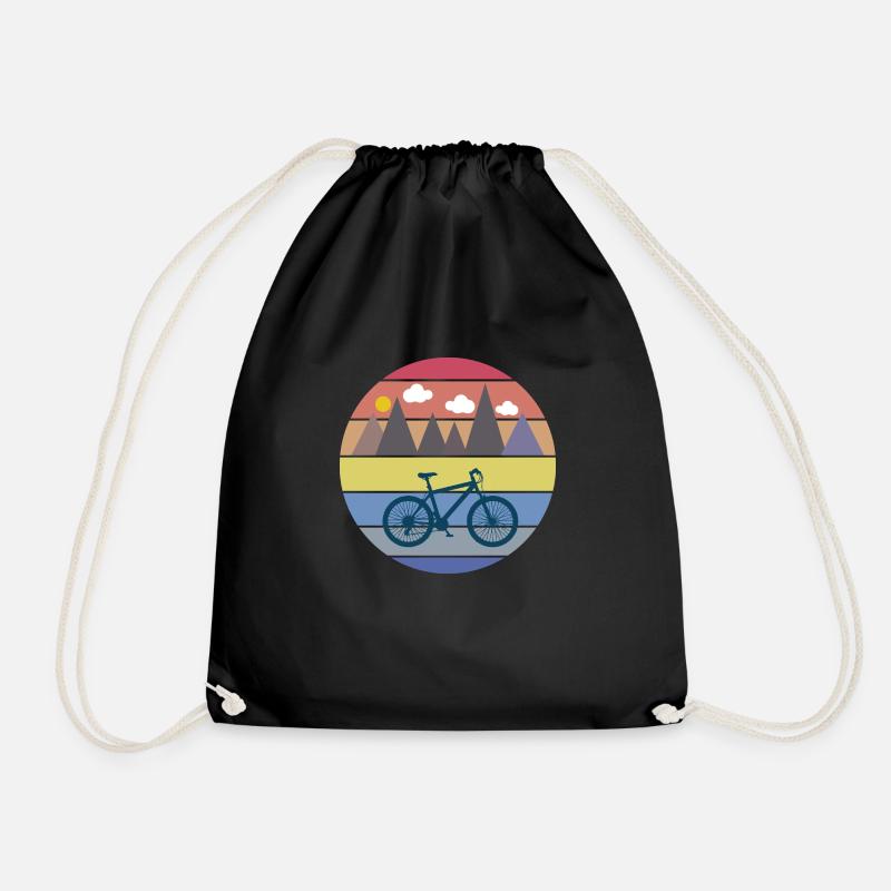 Mountain biker cycling cycling - Drawstring Bag - black