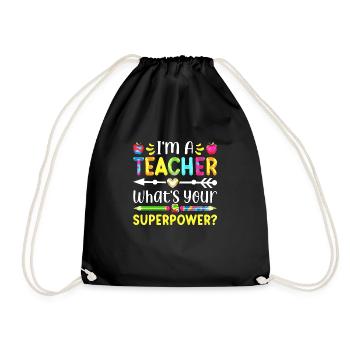 Ich bin Lehrer Superkraft Superkraft Mathematik - Turnbeutel - Schwarz - Vorne