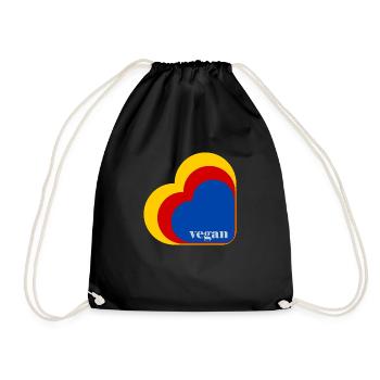 Cœur végétalien rétro - Sac de sport léger - noir - Devant