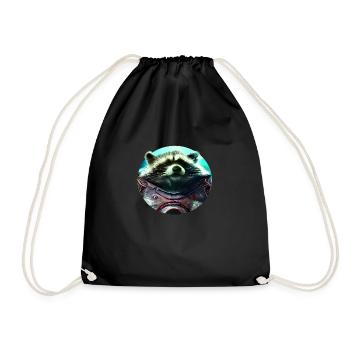 space raccoon - Turnbeutel - Schwarz - Vorne