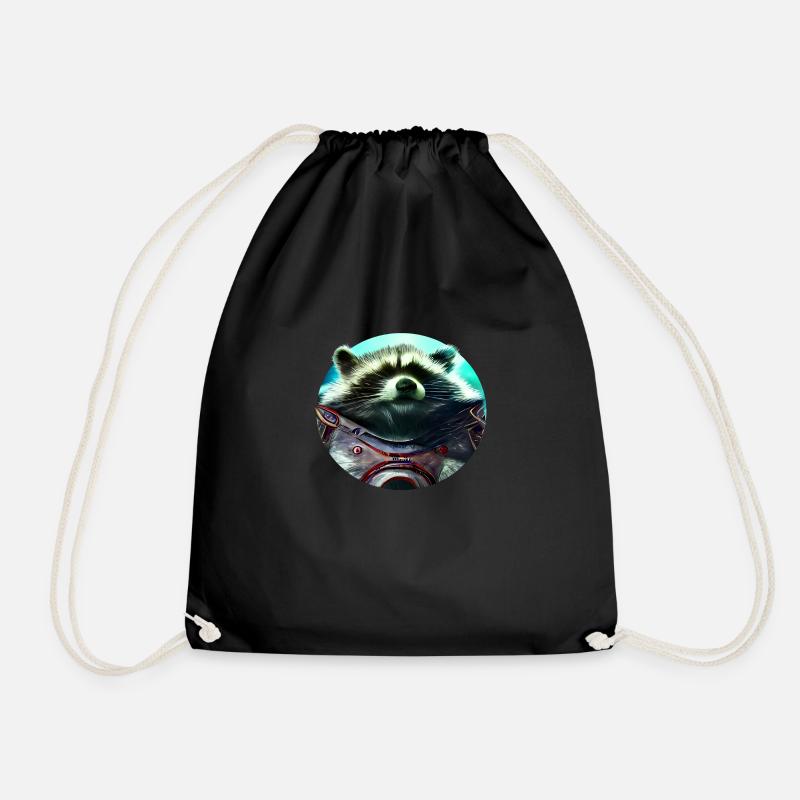 space raccoon - Turnbeutel - Schwarz