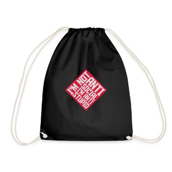 not antisocial anti stupid - Drawstring Bag - black - Front
