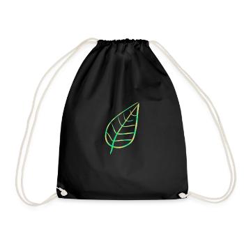 Leaf symbol nature green - Drawstring Bag - black - Front