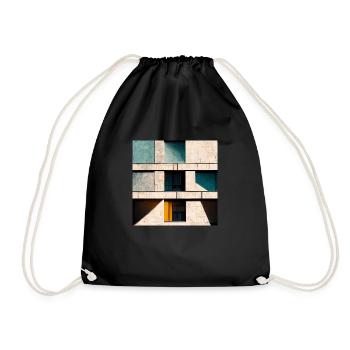 Detailed architecture of modern house exterior - Drawstring Bag - black - Front