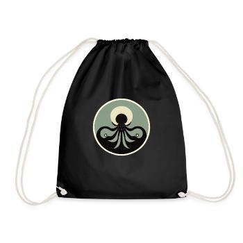 Minimalist octopus - Drawstring Bag - black - Front